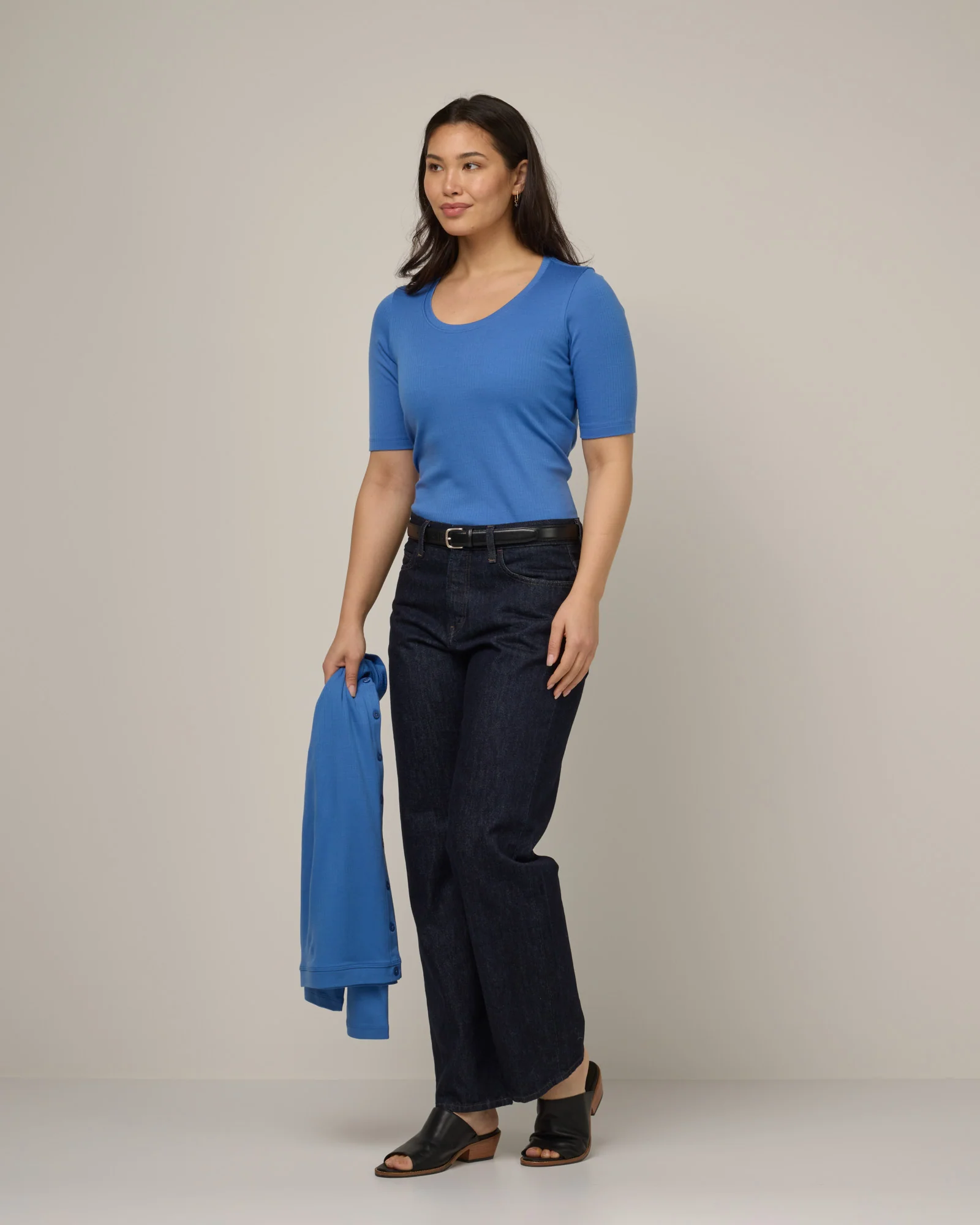 Celine Ribbed Elbow Sleeve Tee - Image 2