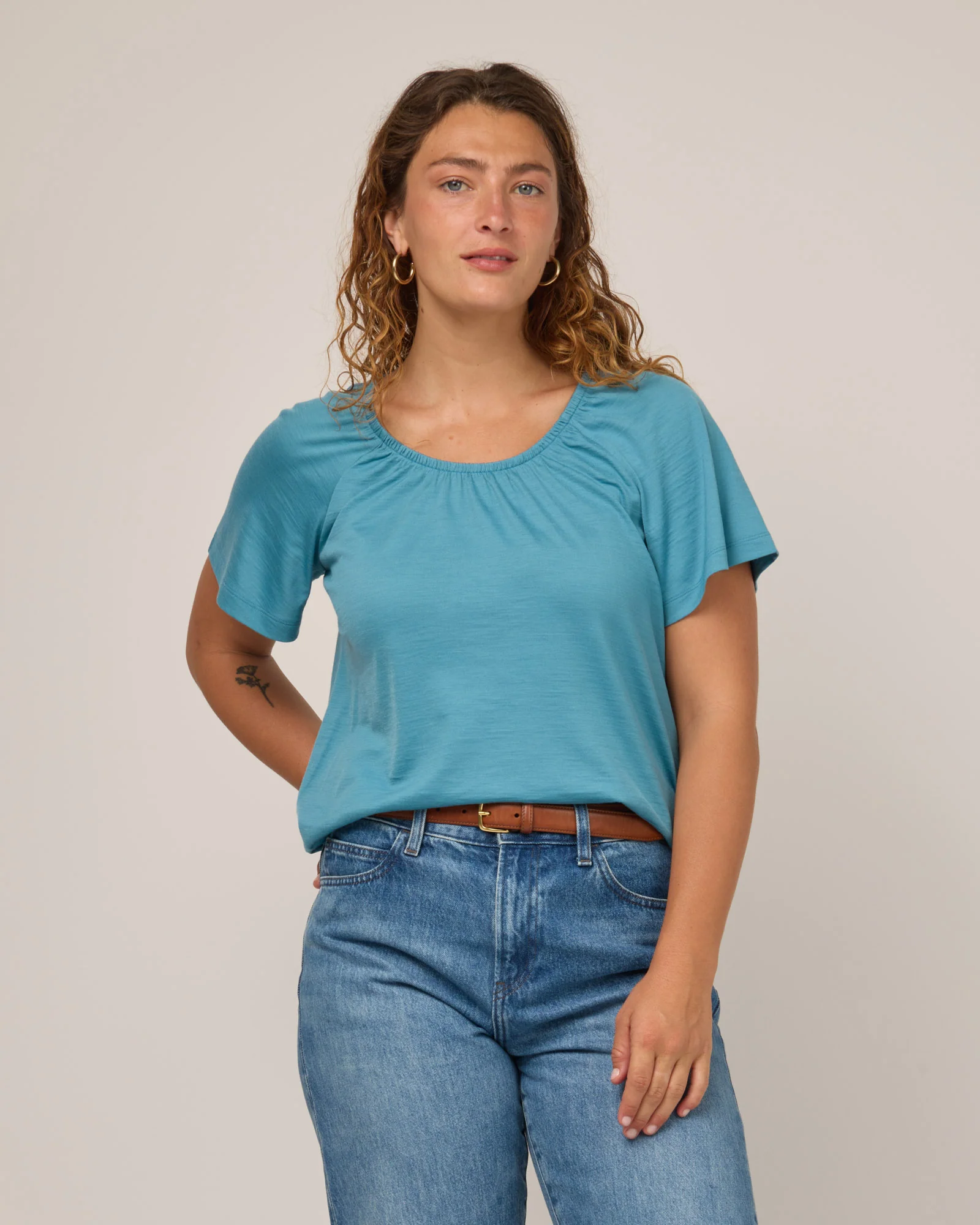 Lilah Signature Gathered Neck Tee - Image 2