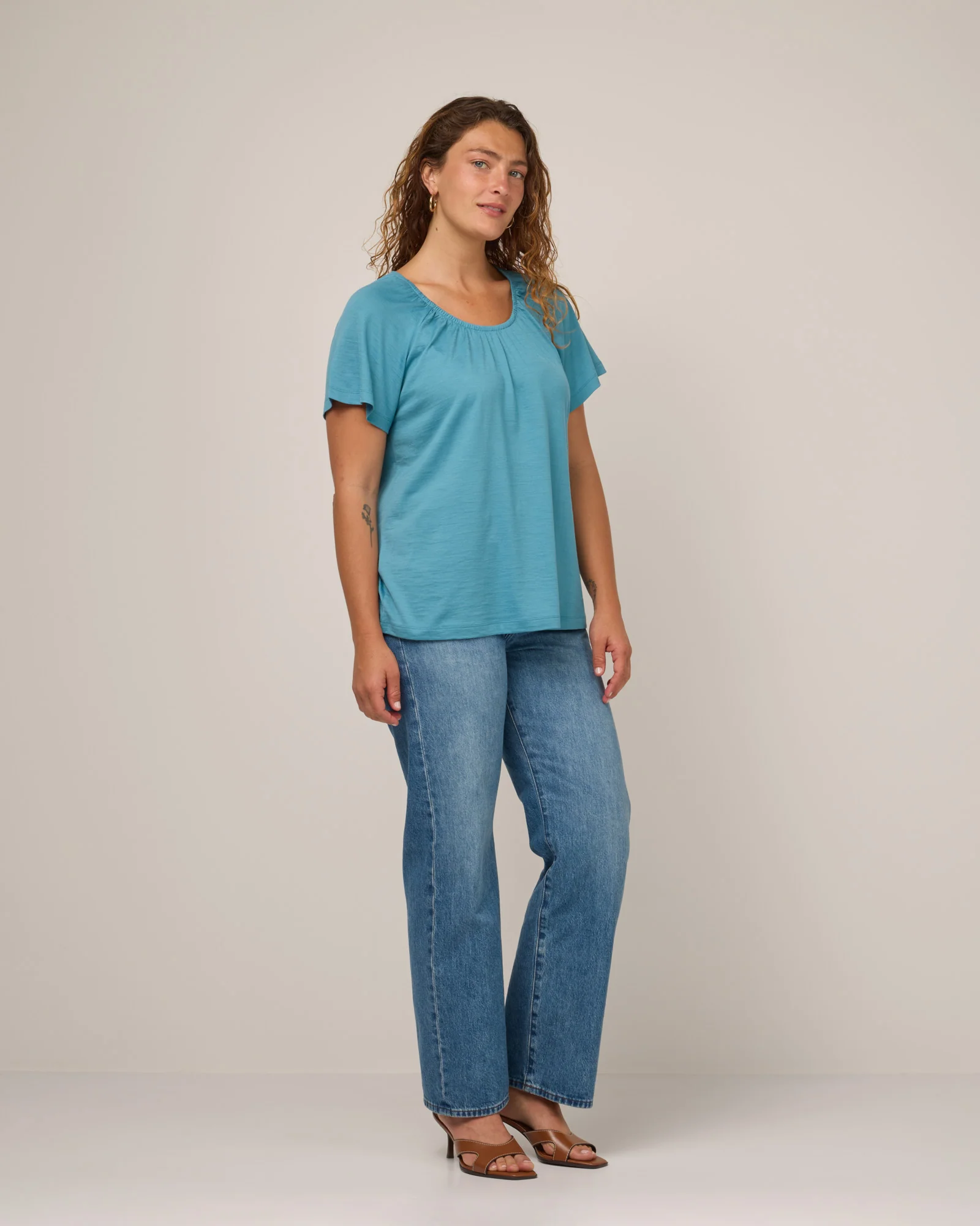 Lilah Signature Gathered Neck Tee - Image 4