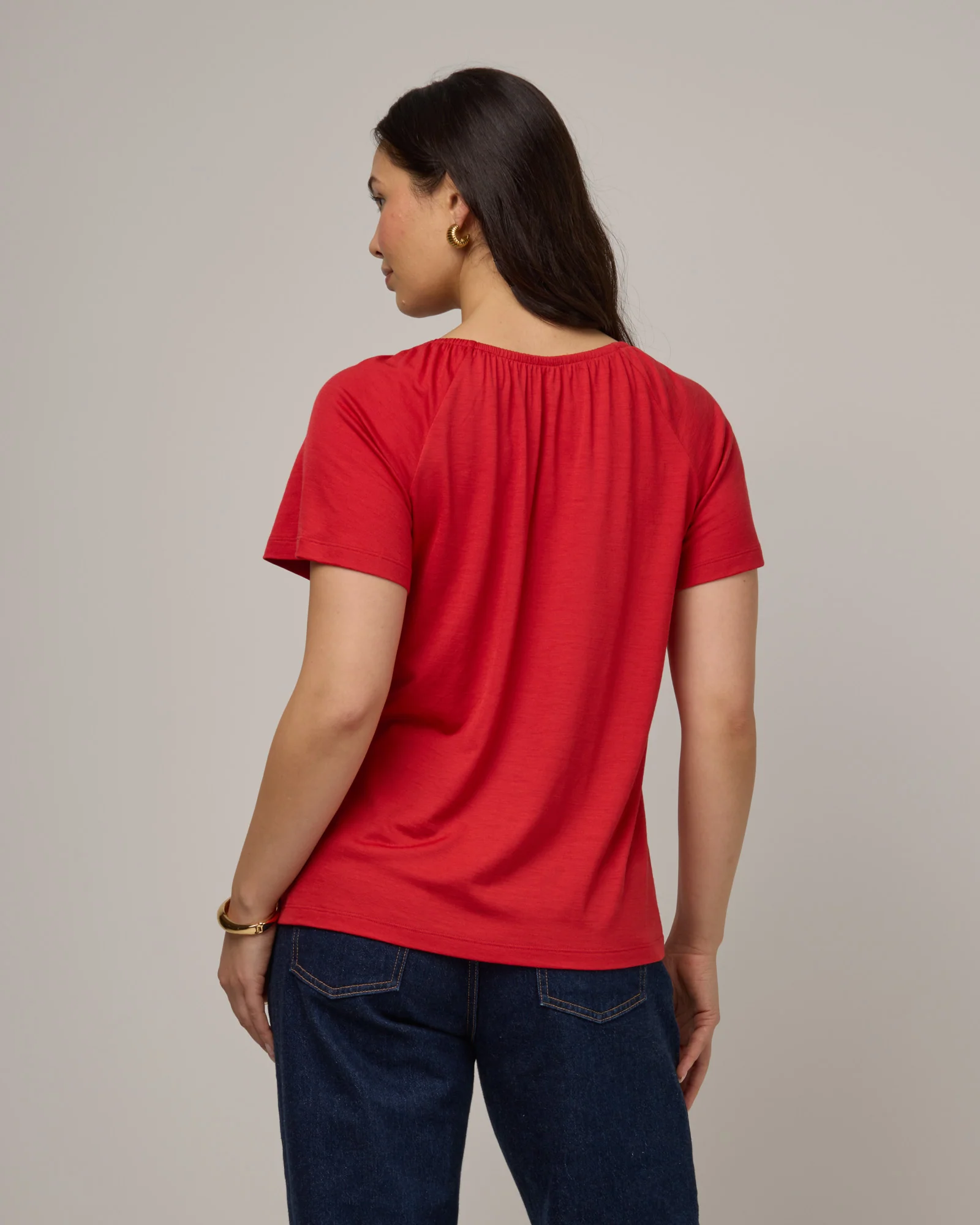Lilah Signature Gathered Neck Tee - Image 2