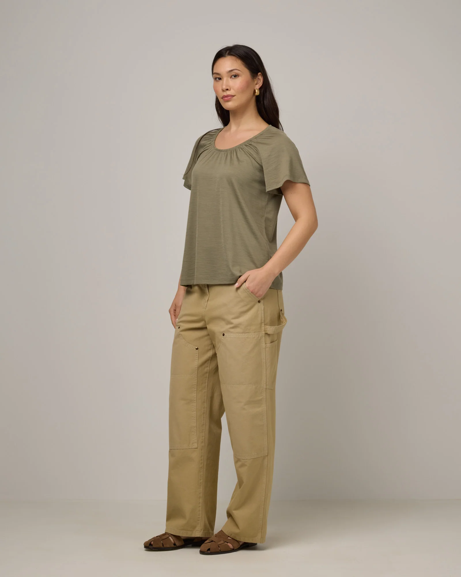 Lilah Signature Gathered Neck Tee - Image 3