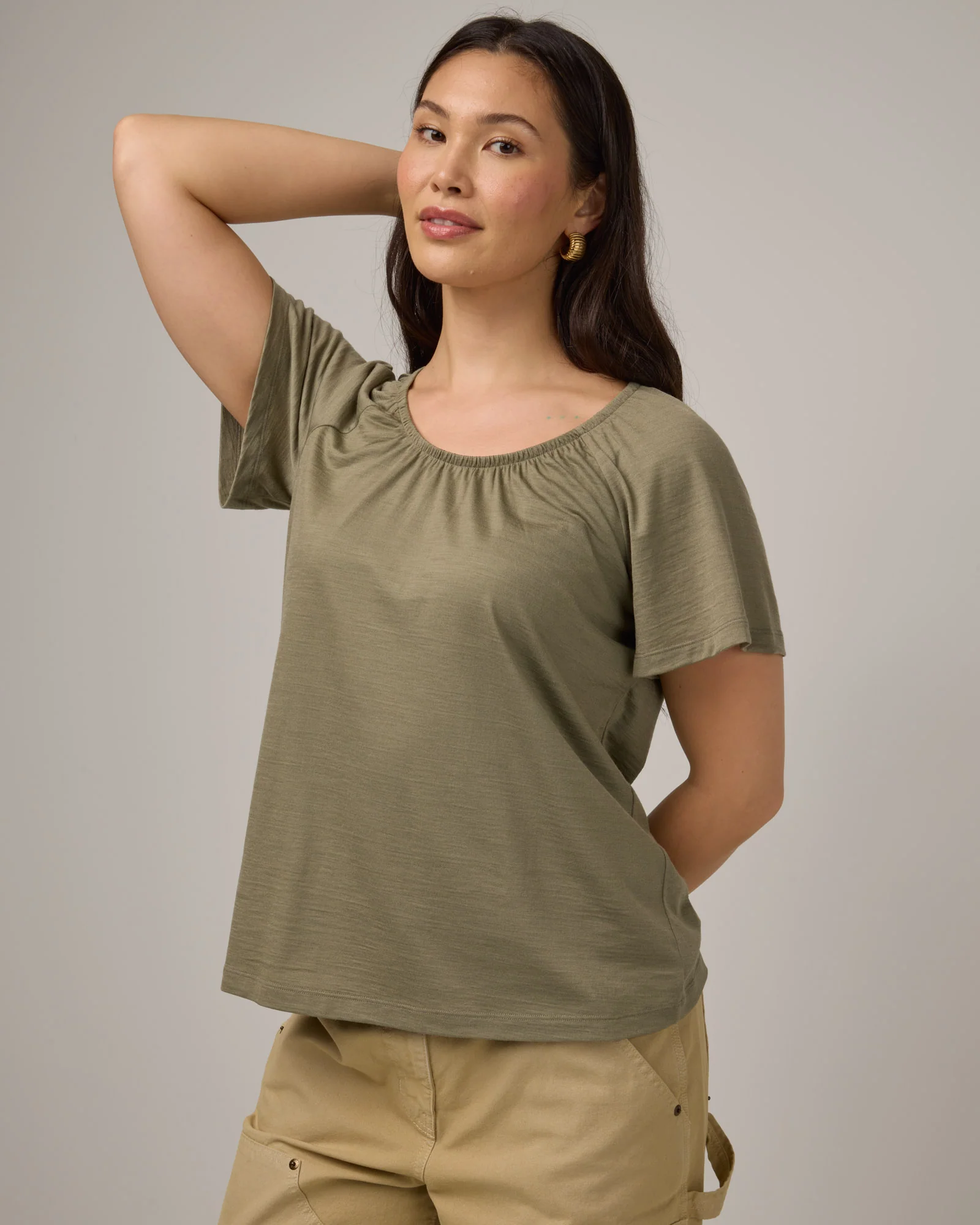 Lilah Signature Gathered Neck Tee - Image 4