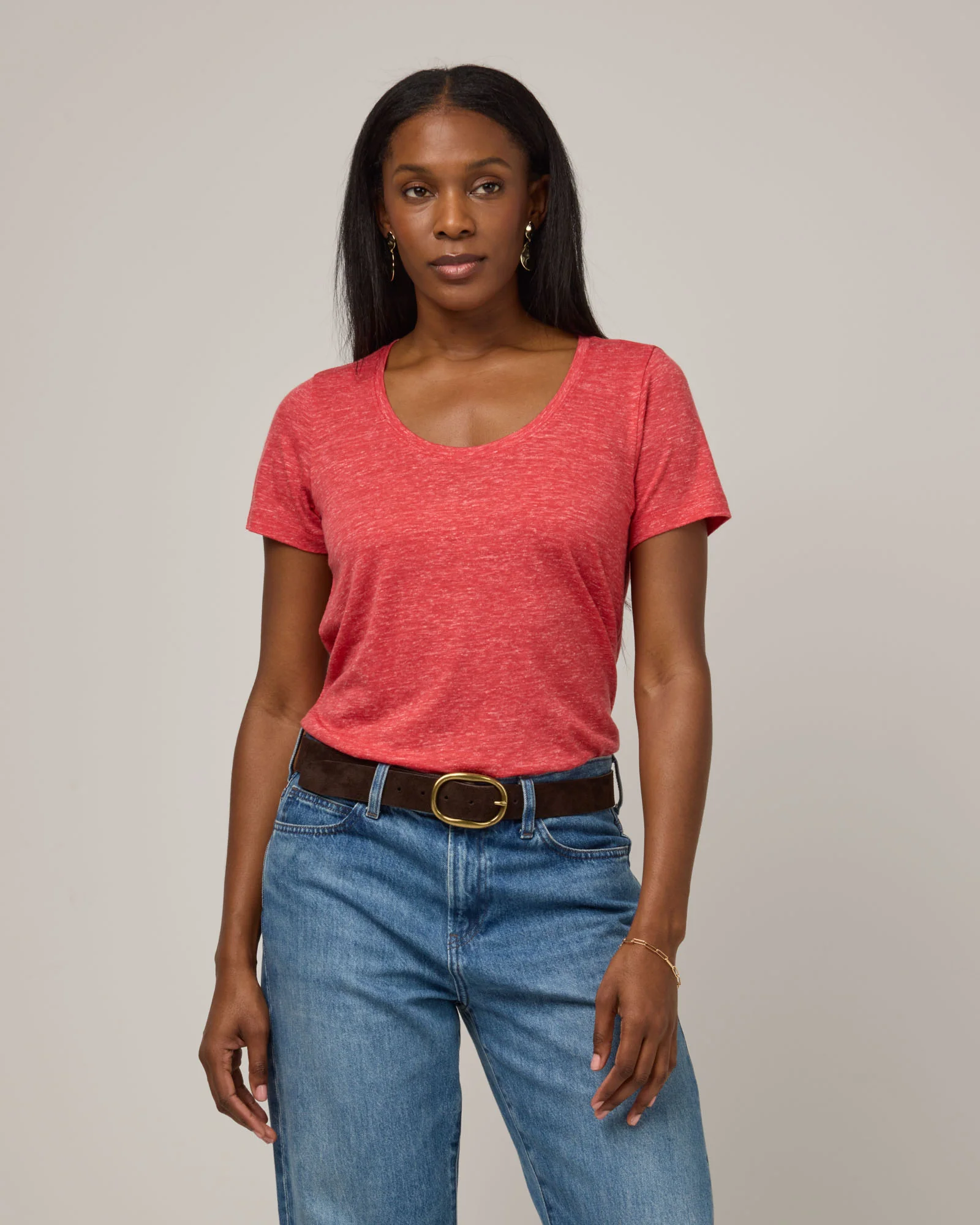 Stella Linen Scoop Neck Tee