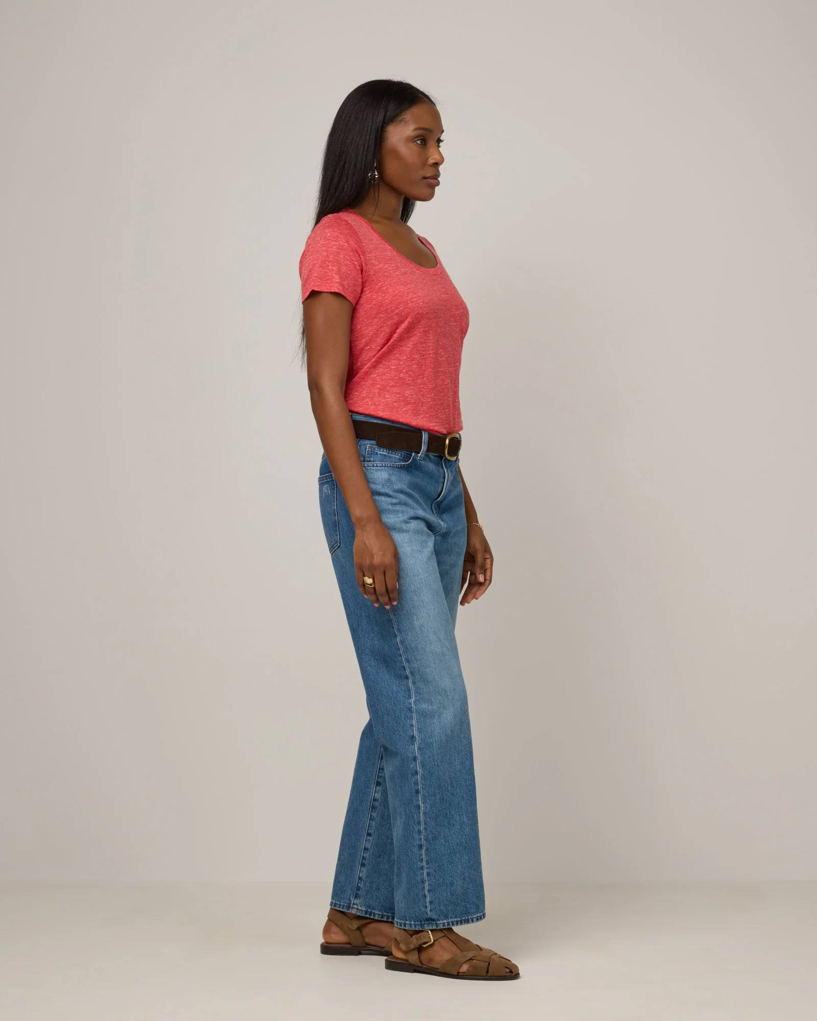 Stella Linen Scoop Neck Tee - Image 3