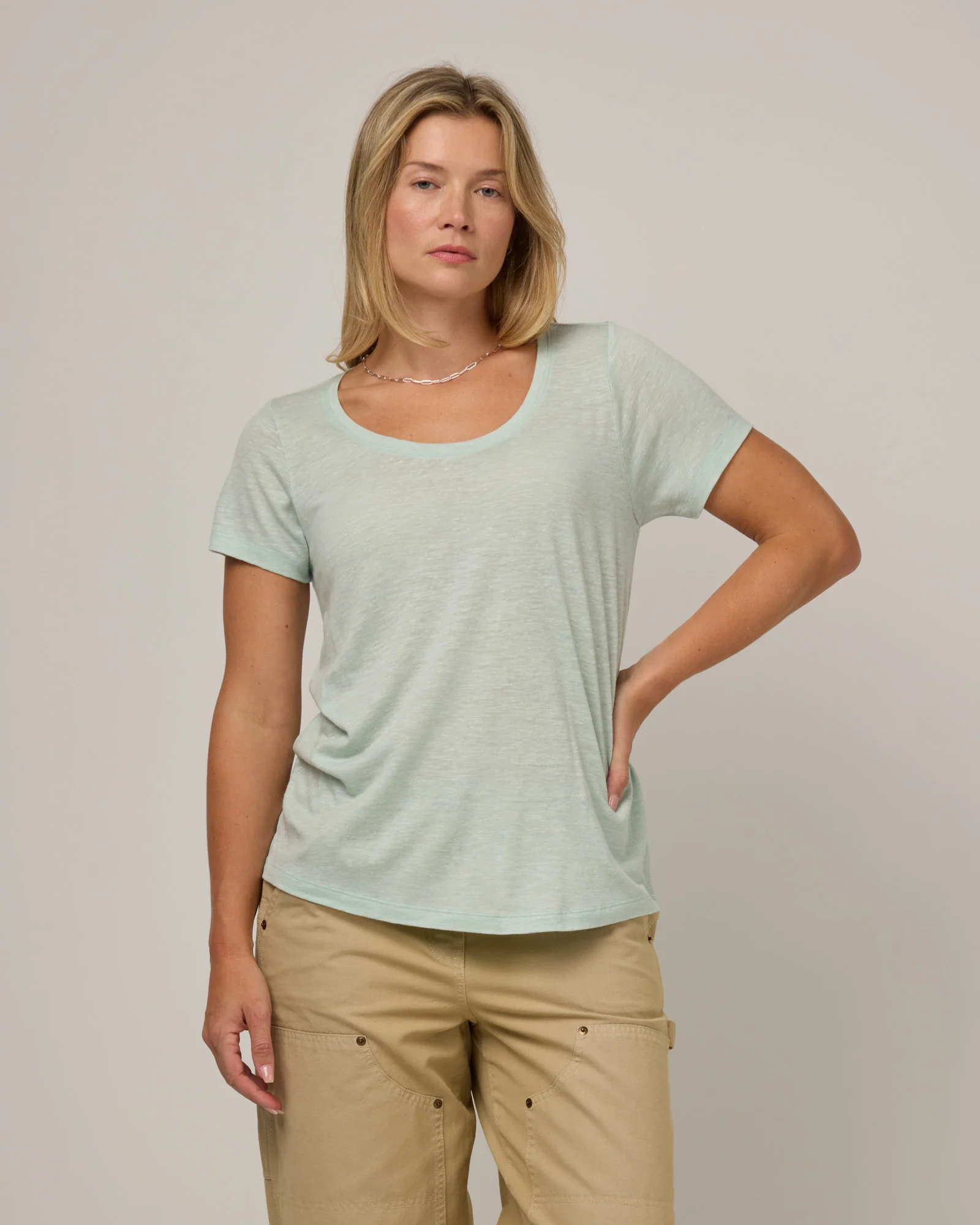 Stella Linen Scoop Neck Tee