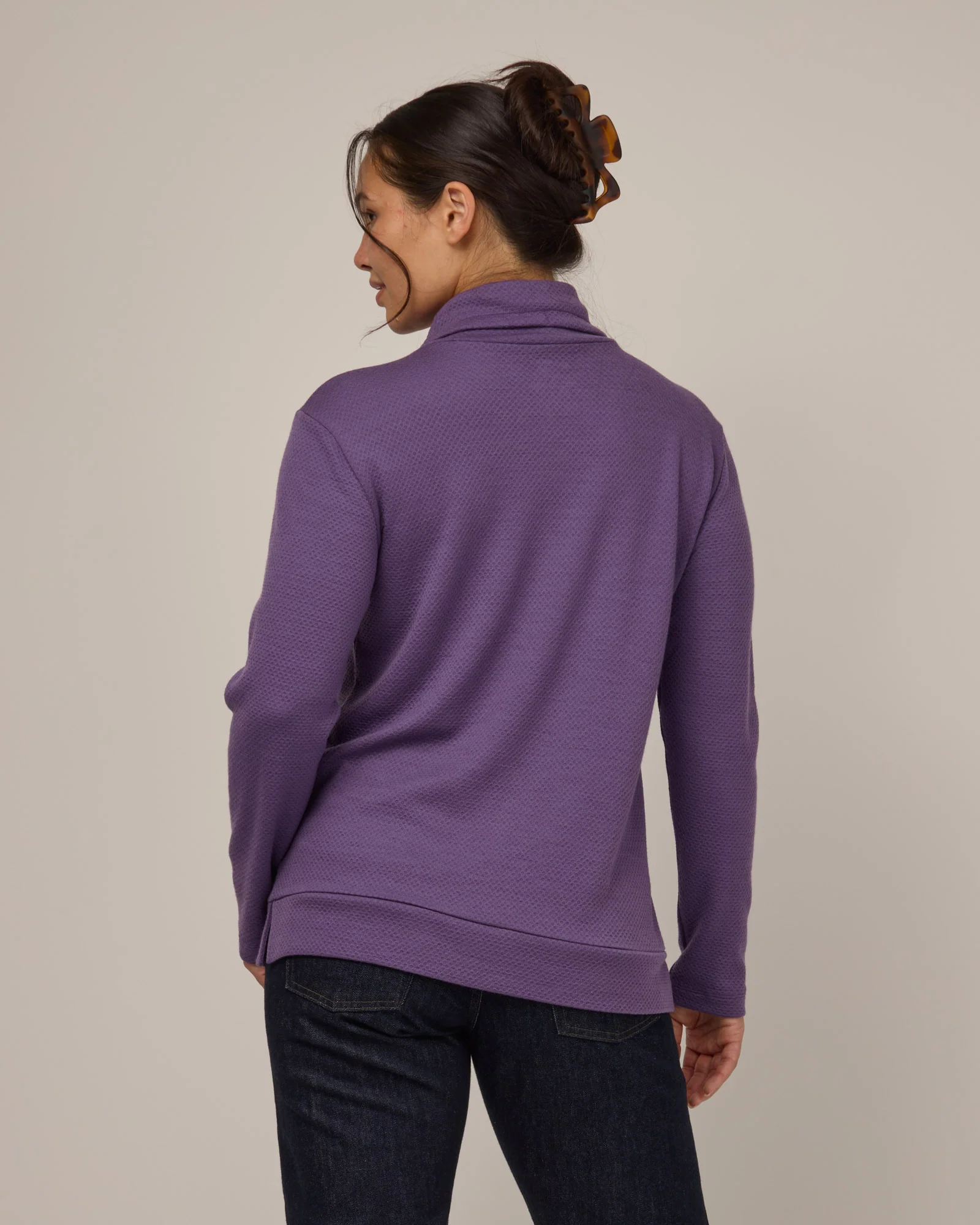 Tate Honeycomb Cowl Neck Top - Image 3