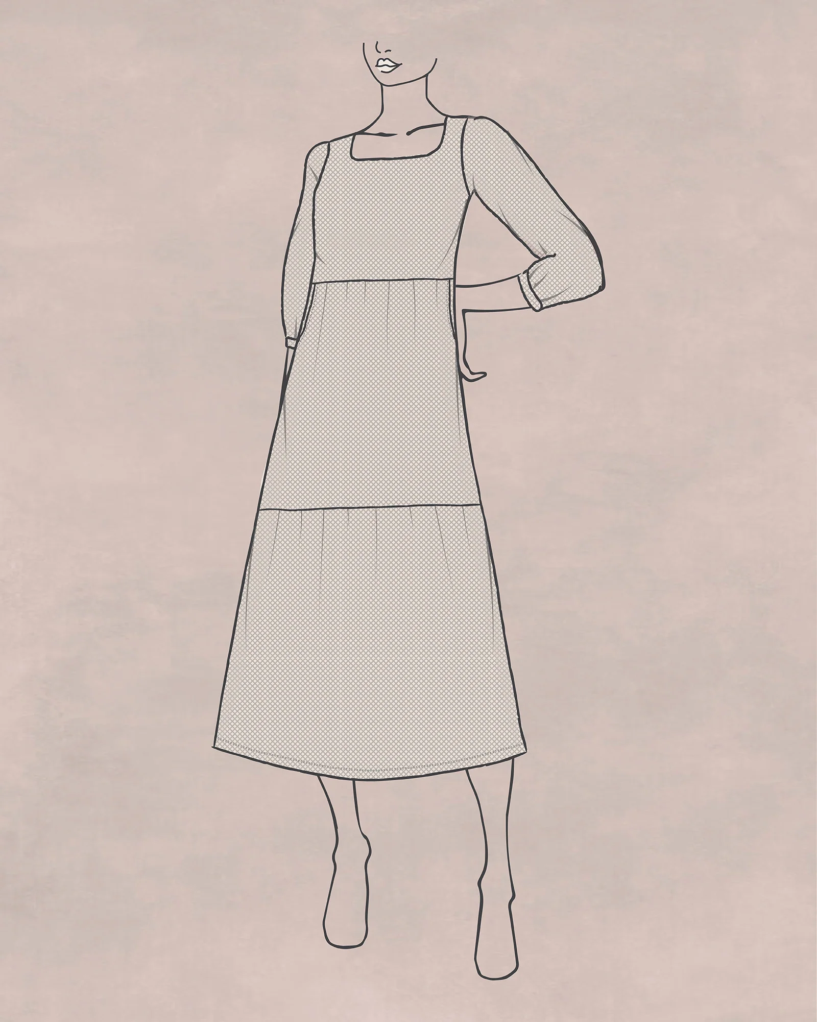 Honeycomb Tiered Dress (Design Studio)